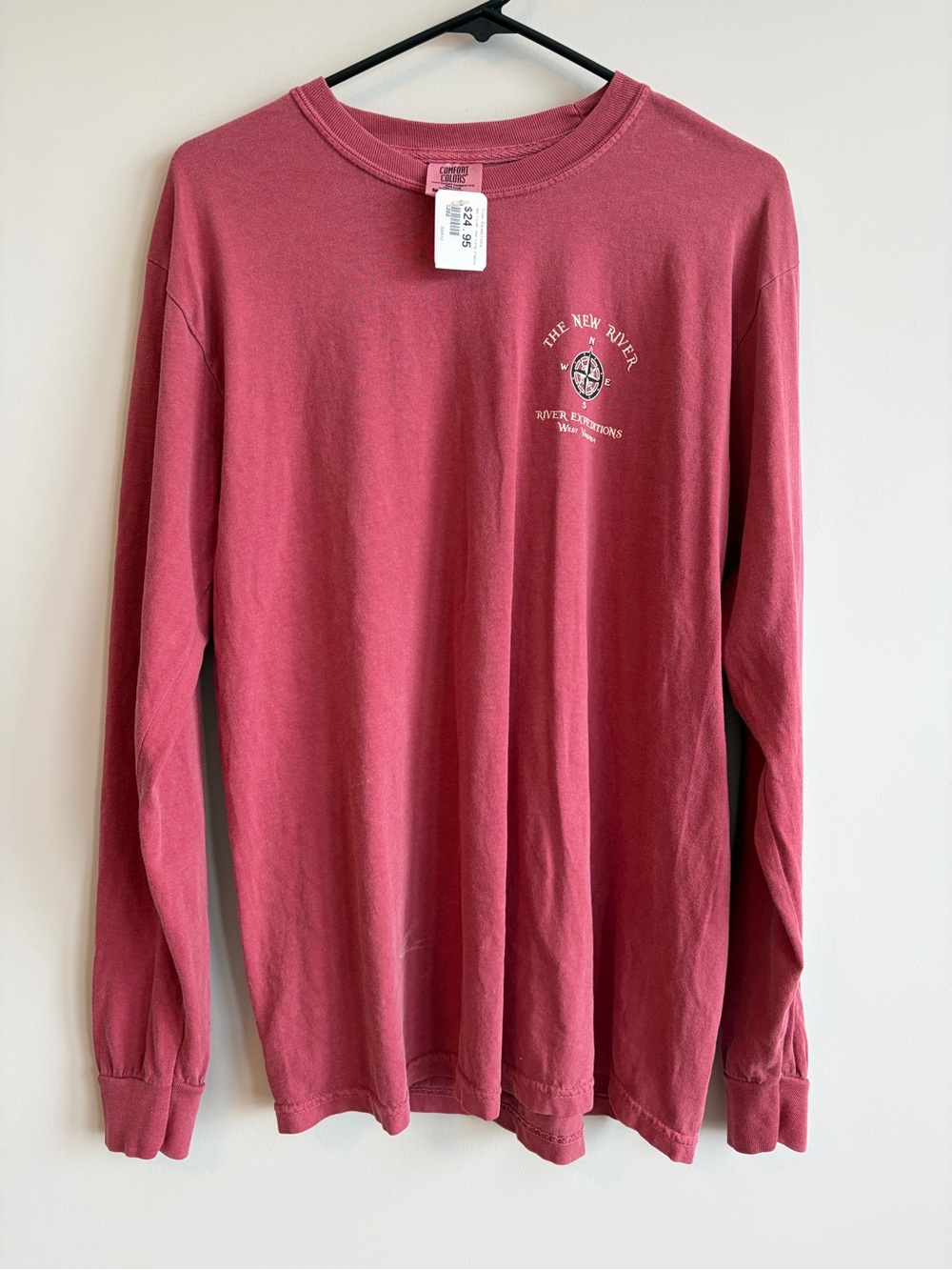 Comfort Colors Long Sleeve Crewneck Tee - Dusty Rose River Expeditions New River